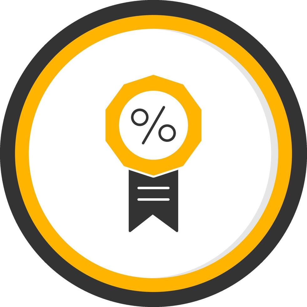 Badge Glyph Two Color Circle Icon vector