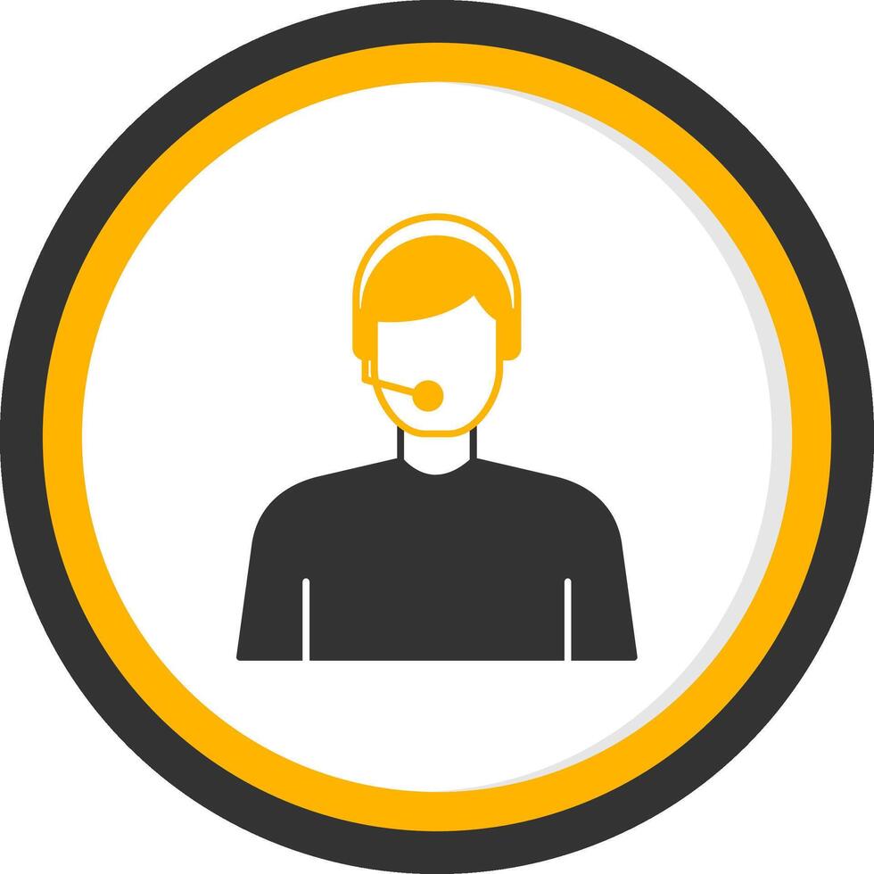 Virtual Assistant Glyph Two Color Circle Icon vector