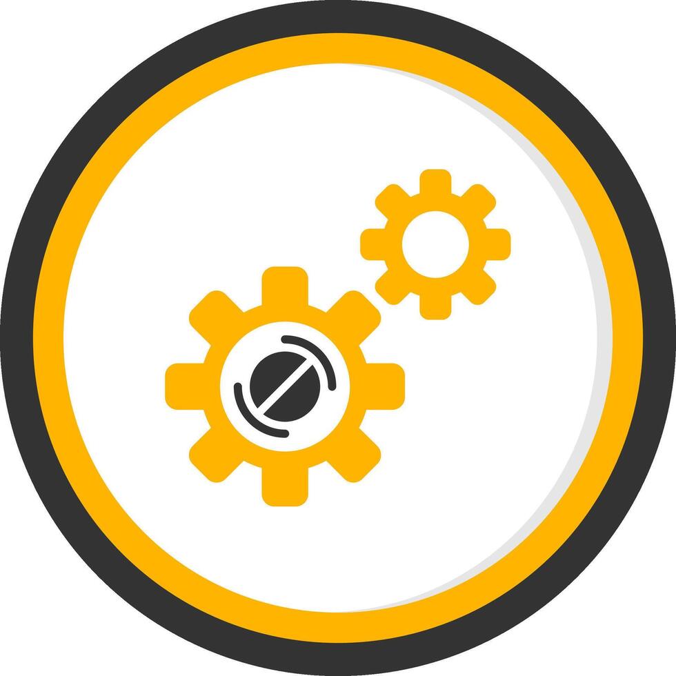 Disruption Glyph Two Color Circle Icon vector