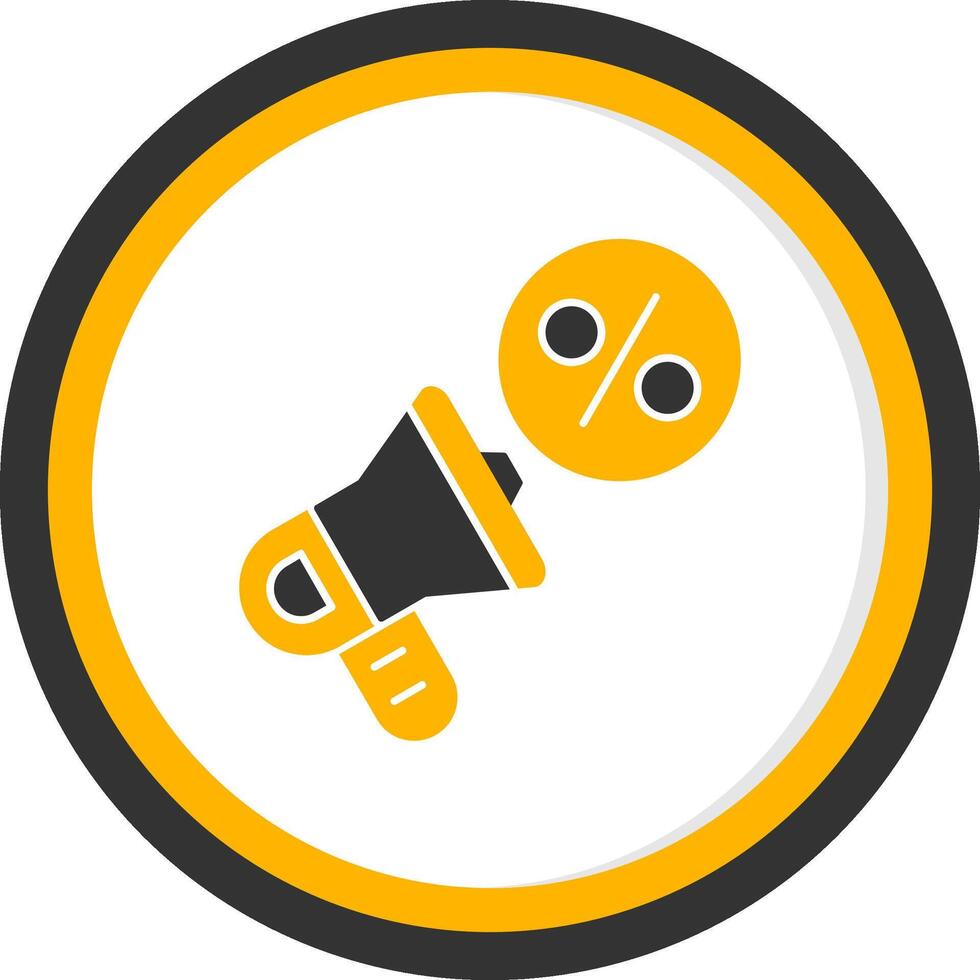 Promotion Glyph Two Color Circle Icon vector