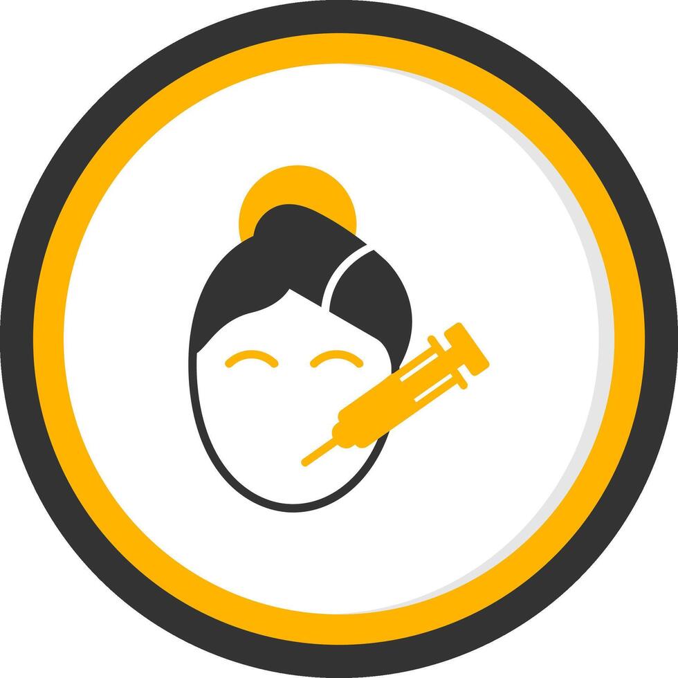Botox Glyph Two Color Circle Icon vector