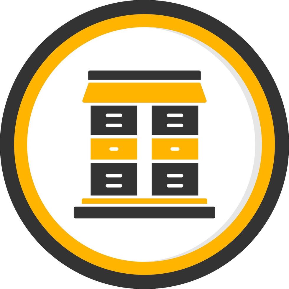 Lockers Glyph Two Color Circle Icon vector