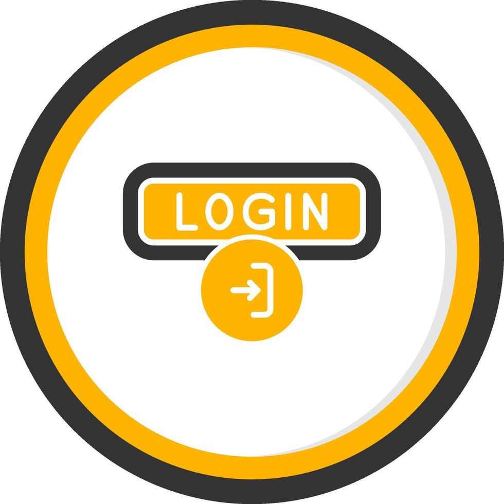 Login Glyph Two Color Circle Icon vector
