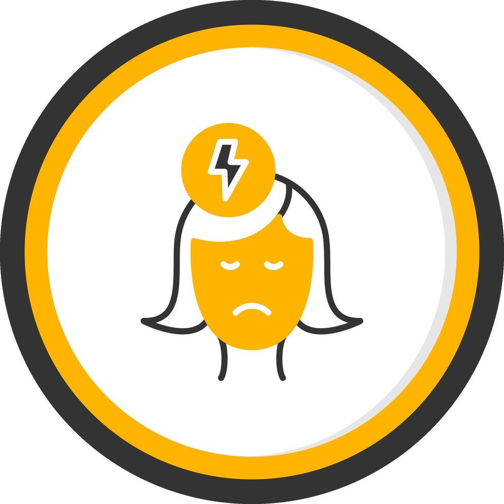 Anxiety Glyph Two Color Circle Icon vector