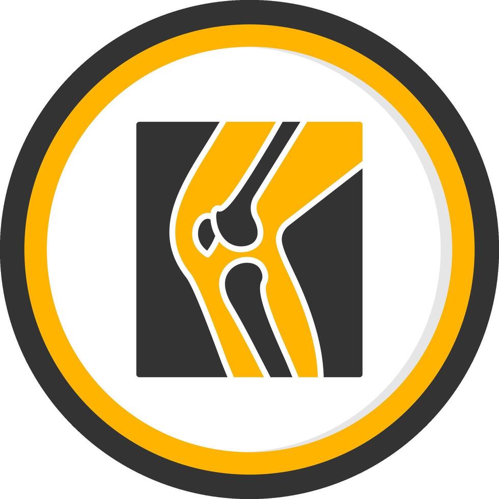 Leg X Ray Glyph Two Color Circle Icon vector