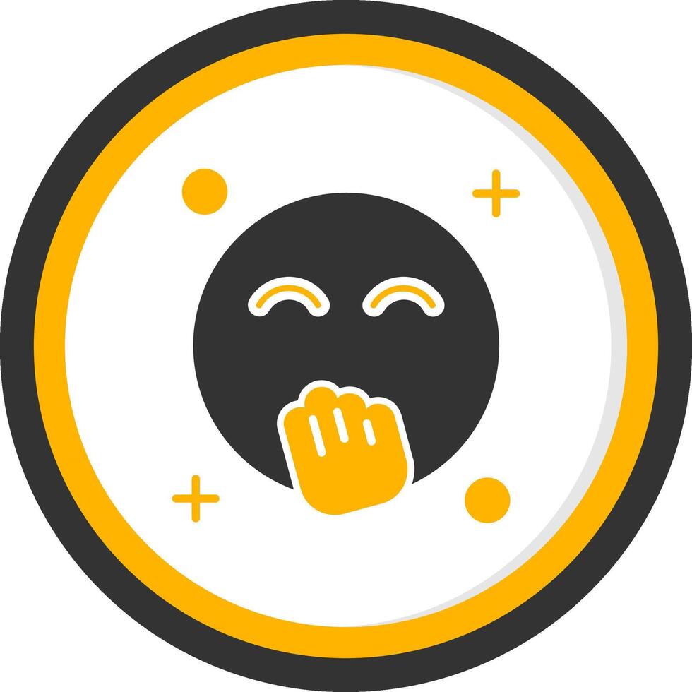 Blush Glyph Two Color Circle Icon vector