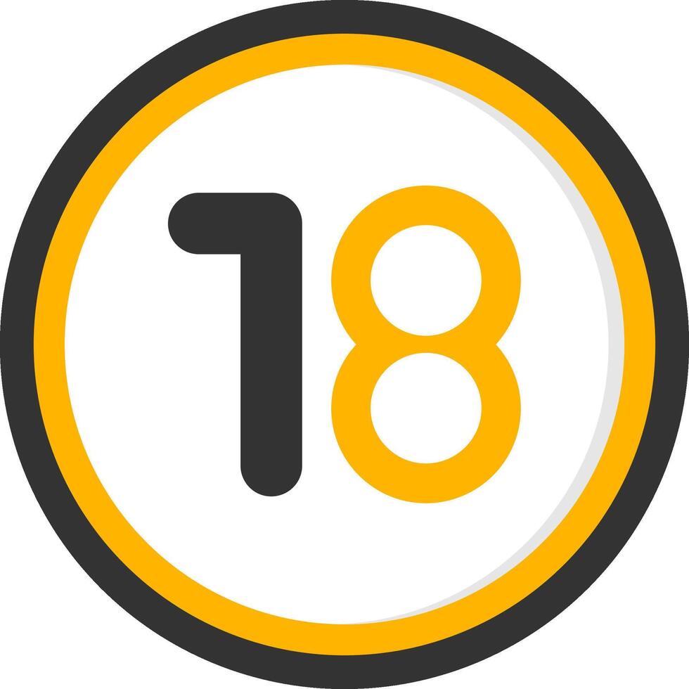 Eighteen Glyph Two Color Circle Icon vector
