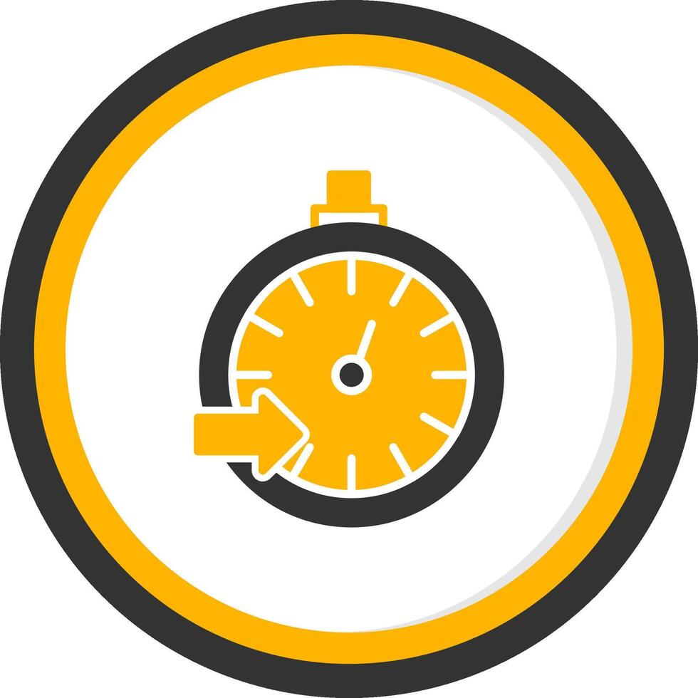 Pace Clock Glyph Two Color Circle Icon vector