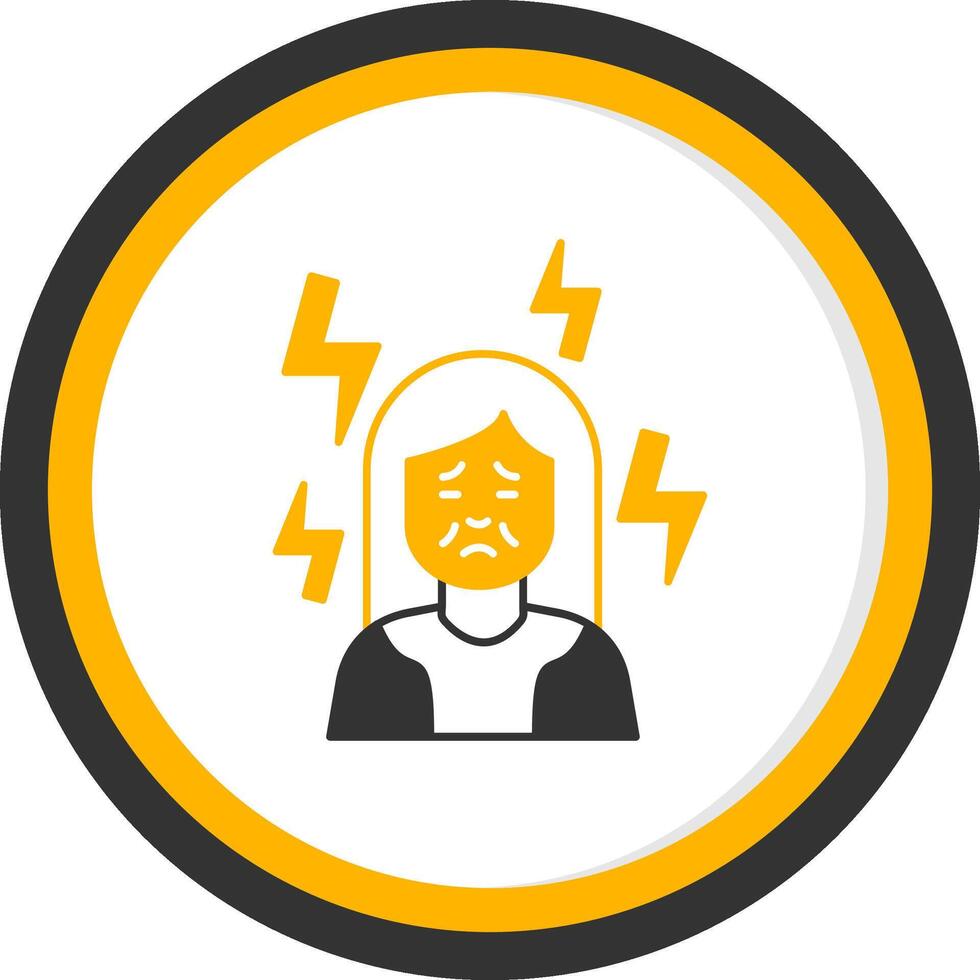 Depression Glyph Two Color Circle Icon vector
