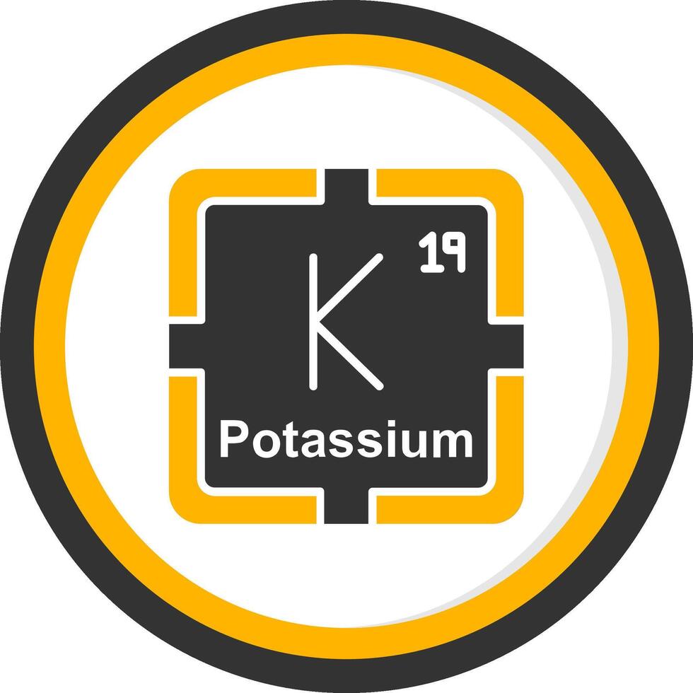 Potassium Glyph Two Color Circle Icon vector