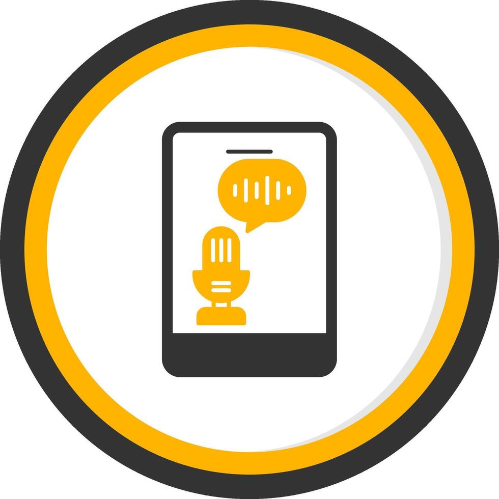 Voice Recognition Glyph Two Color Circle Icon vector