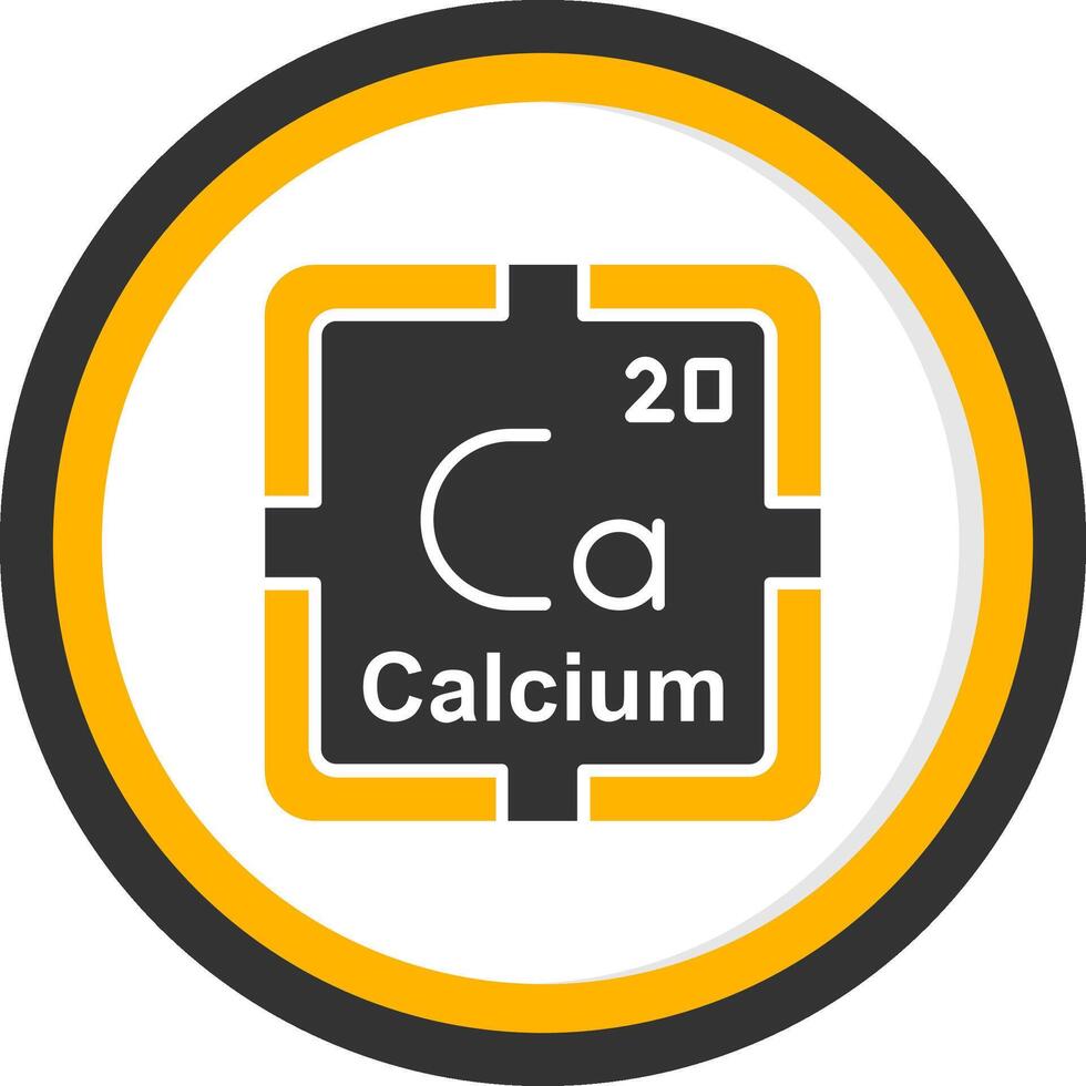 Calcium Glyph Two Color Circle Icon vector