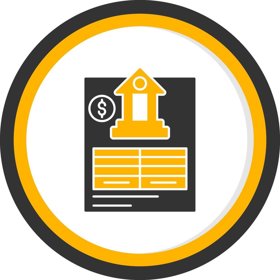 Bank Statement Glyph Two Color Circle Icon vector
