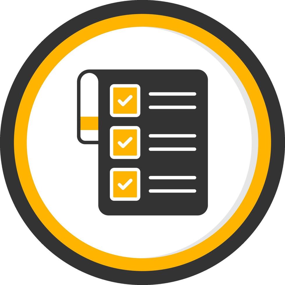 Checklist Glyph Two Color Circle Icon vector