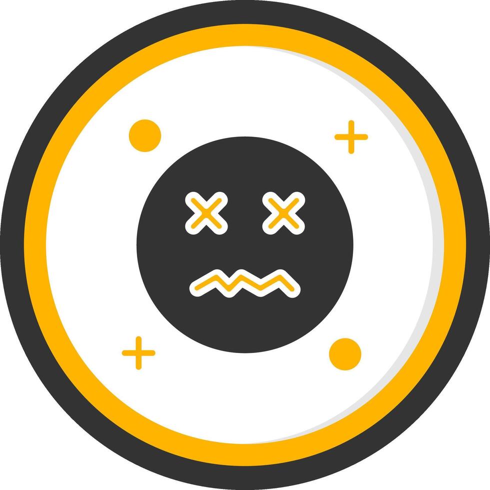 Dead Glyph Two Color Circle Icon vector