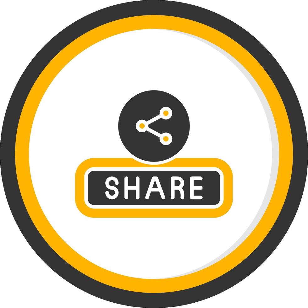 Share Glyph Two Color Circle Icon vector