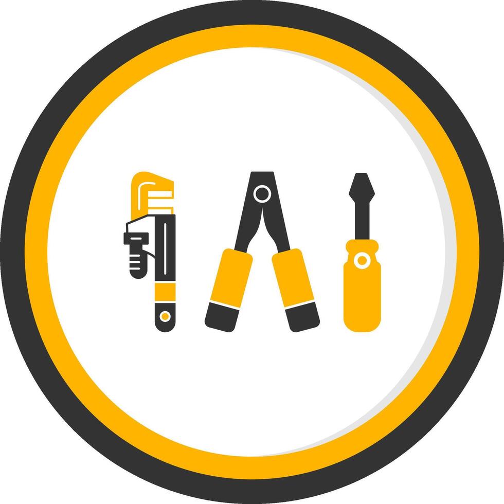 Repair Kit Glyph Two Color Circle Icon vector