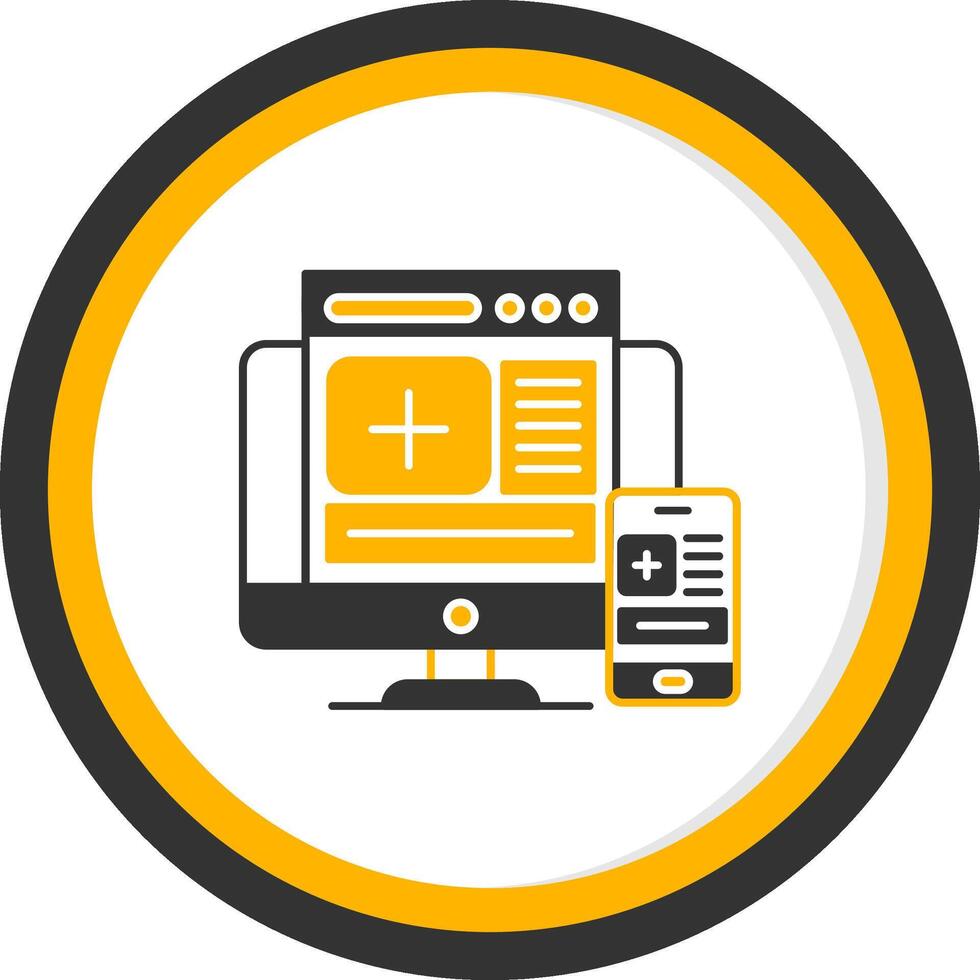 Responsive Glyph Two Color Circle Icon vector