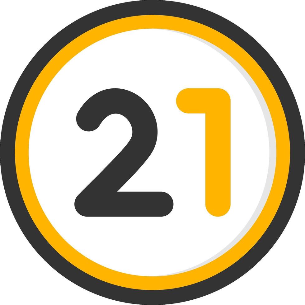 Twenty one Glyph Two Color Circle Icon vector