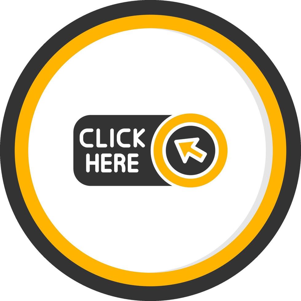 Click Here Glyph Two Color Circle Icon vector
