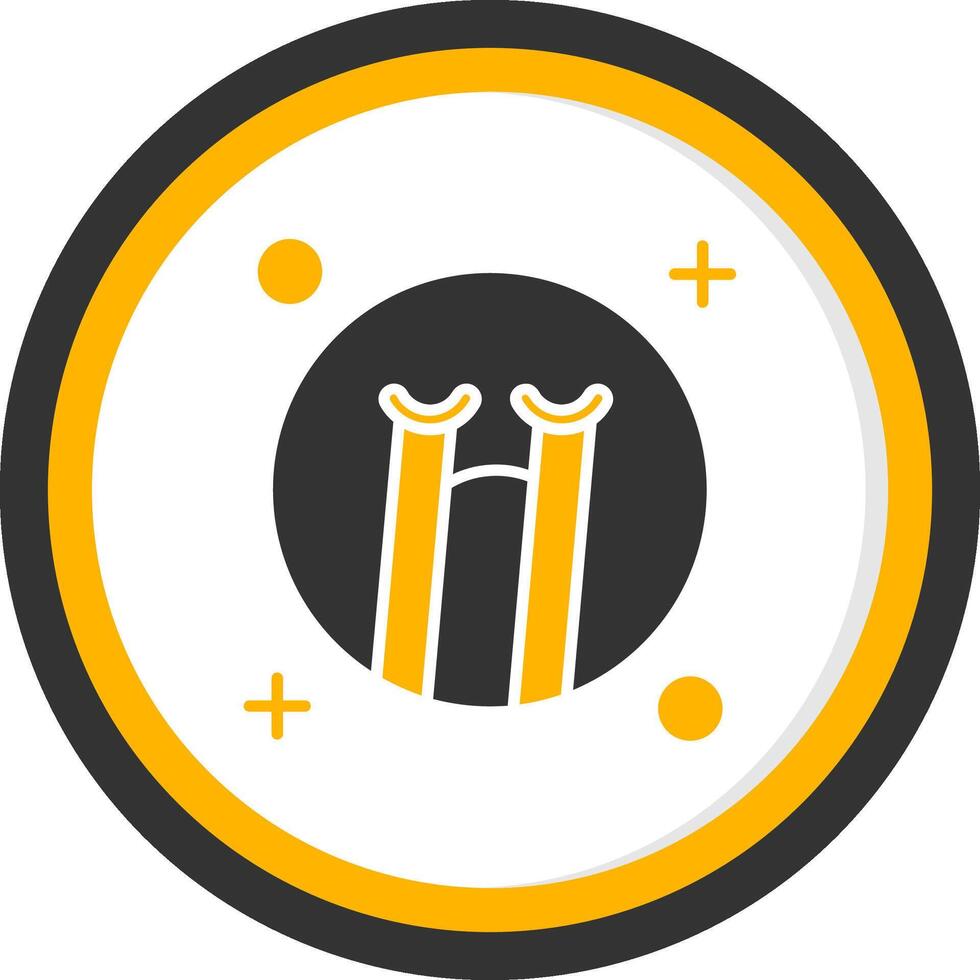 Cry Glyph Two Color Circle Icon vector