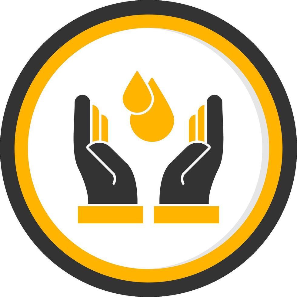 Save Water Glyph Two Color Circle Icon vector