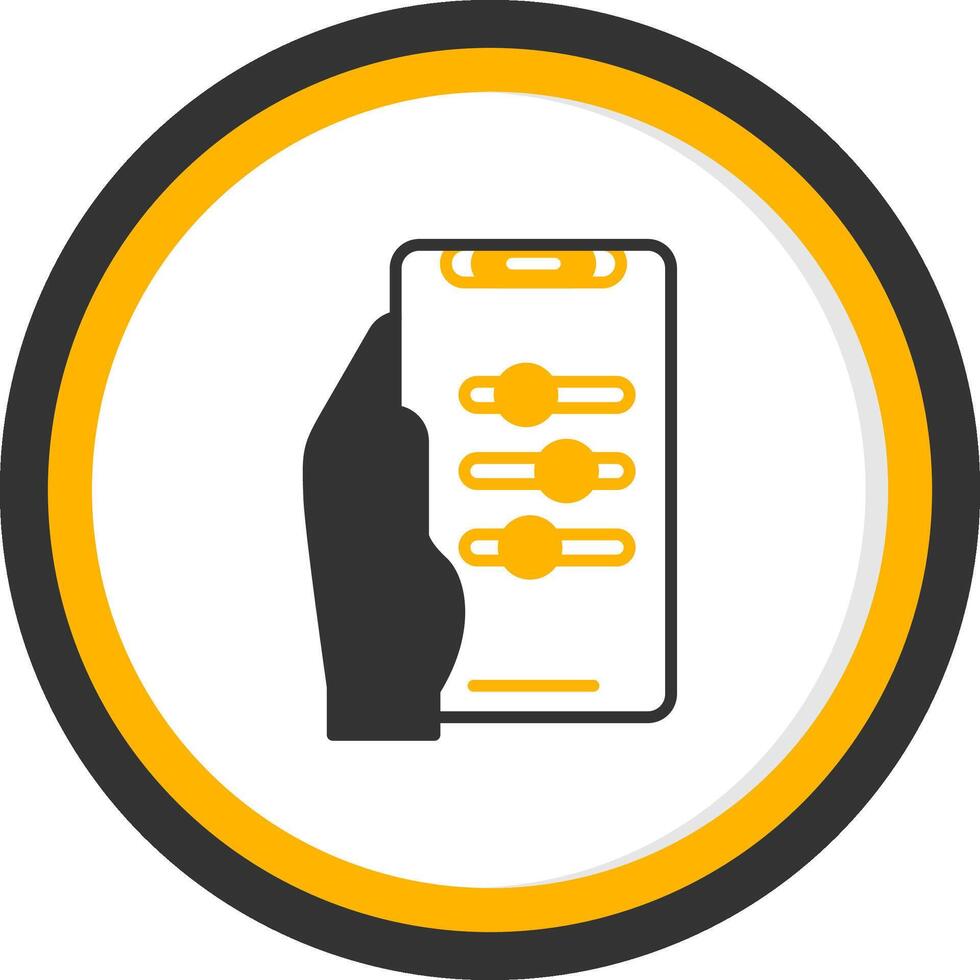 Settings Glyph Two Color Circle Icon vector