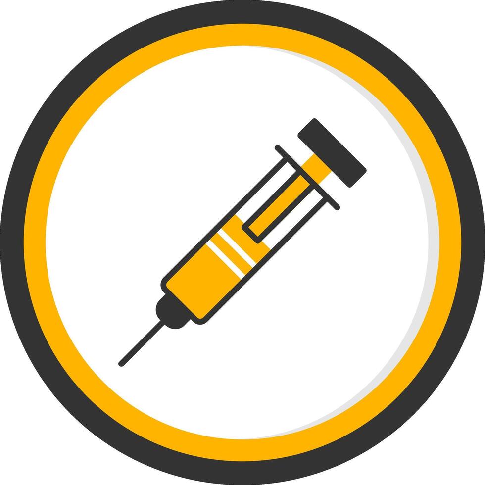 Syringe Glyph Two Color Circle Icon vector