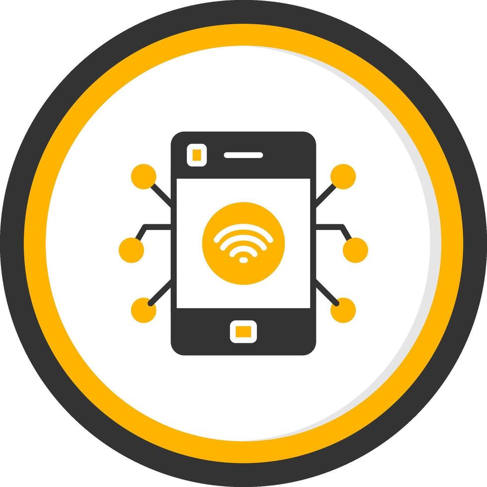 Iot Glyph Two Color Circle Icon vector