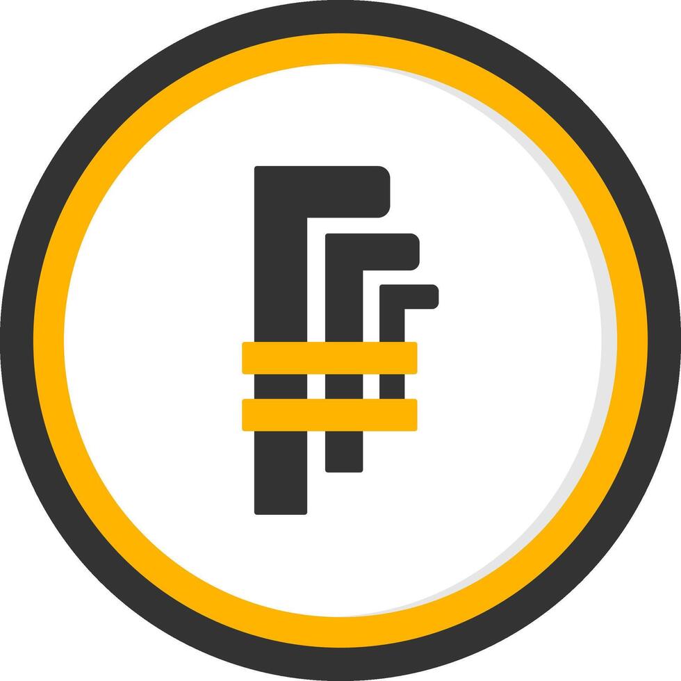 Hex Key Glyph Two Color Circle Icon vector