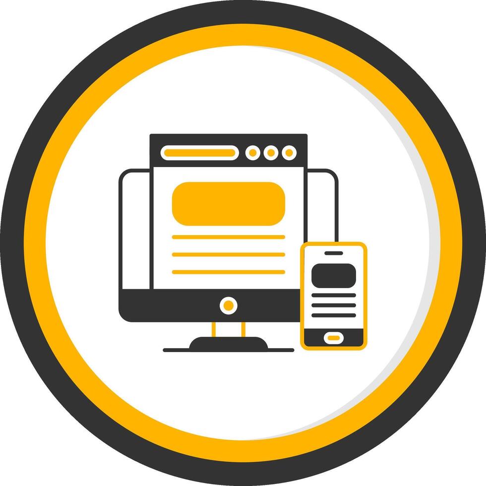 Responsive Design Glyph Two Color Circle Icon vector