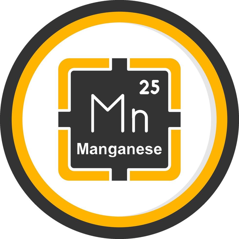 Manganese Glyph Two Color Circle Icon vector