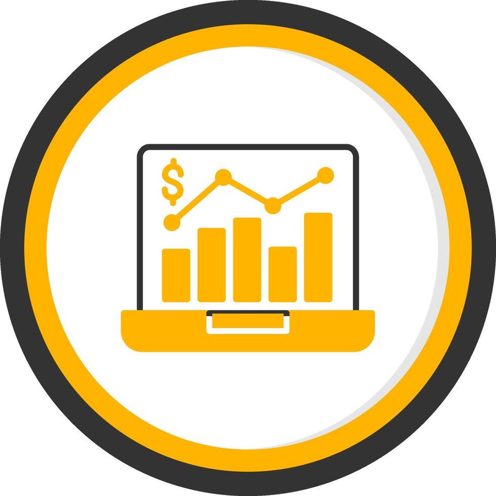 Business Growth Glyph Two Color Circle Icon vector