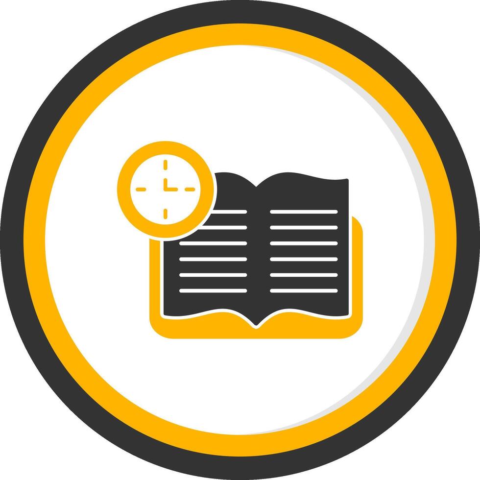 Continuous Learning Glyph Two Color Circle Icon vector