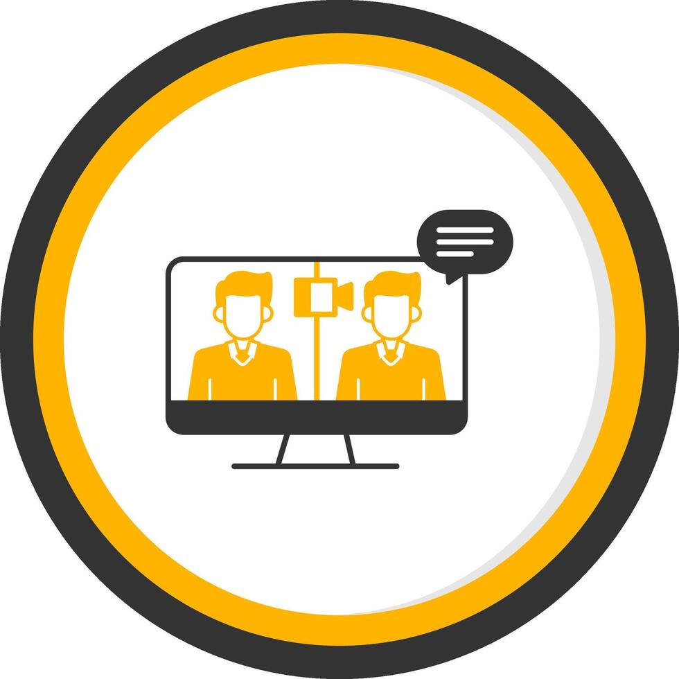 OnGlyph Two Color Circle Conference Glyph Two Color Circle Icon vector