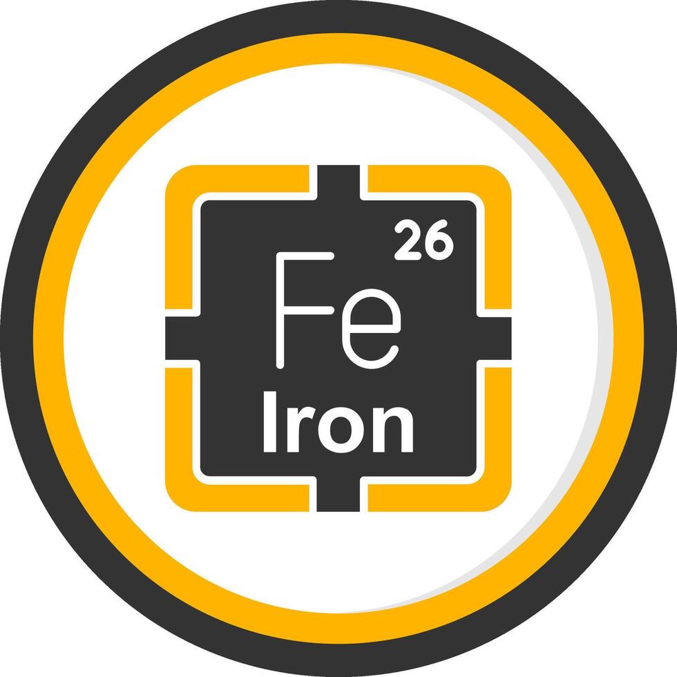 Iron Glyph Two Color Circle Icon vector