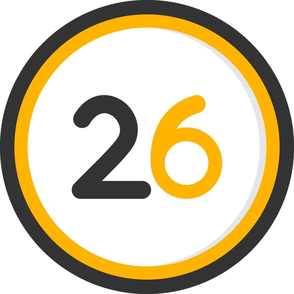 Twenty six Glyph Two Color Circle Icon vector