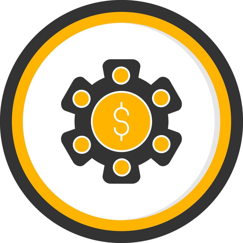 Asset Management Glyph Two Color Circle Icon vector