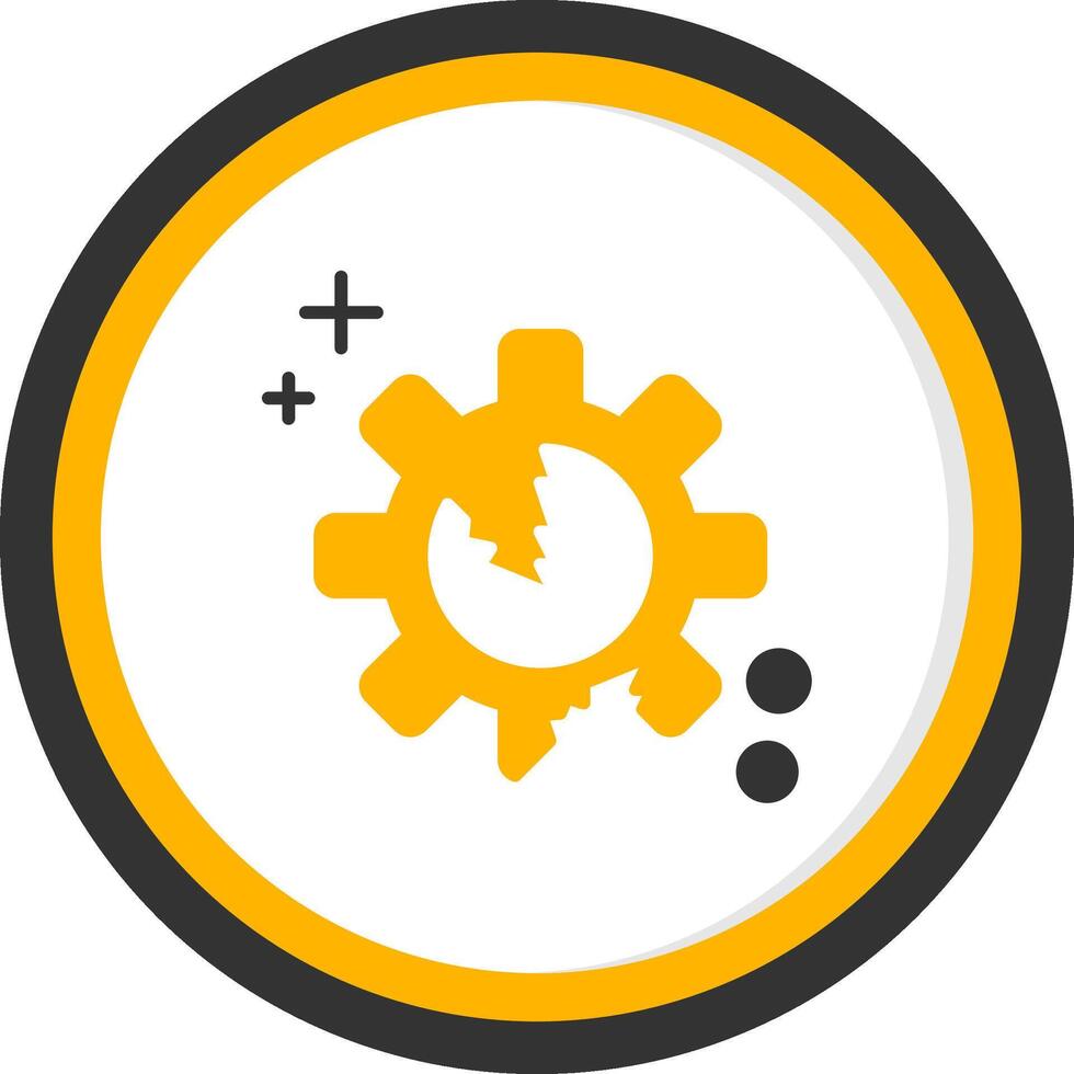 Disruption Glyph Two Color Circle Icon vector