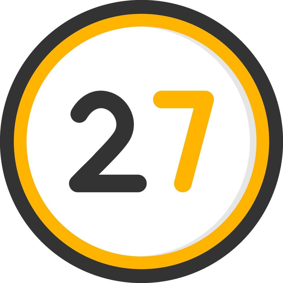 Twenty seven Glyph Two Color Circle Icon vector