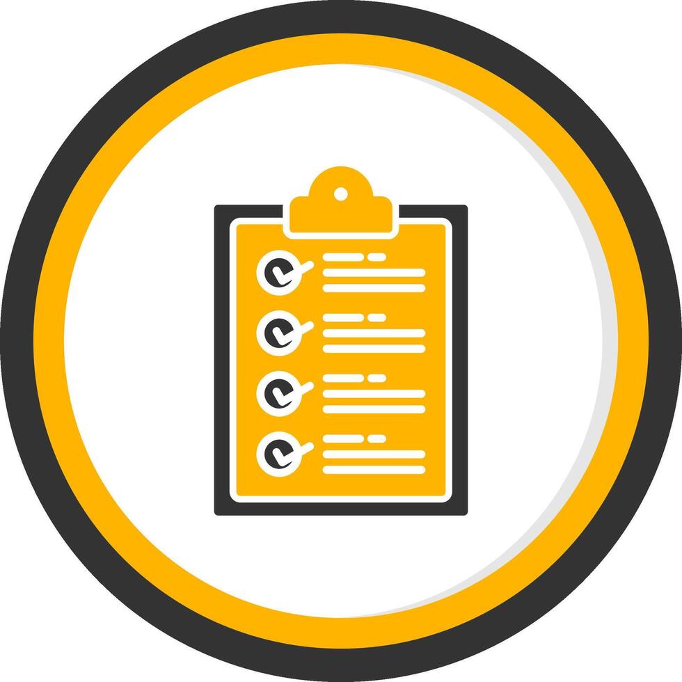 Checklist Glyph Two Color Circle Icon vector