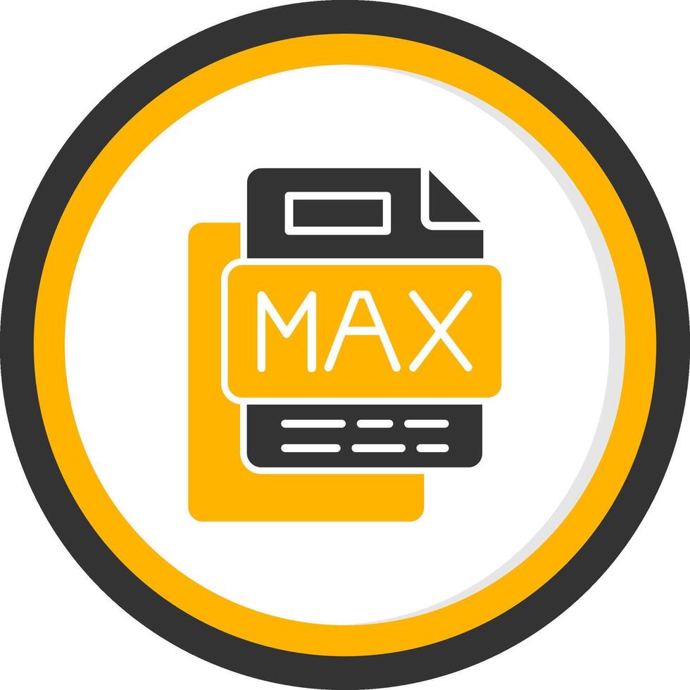 MAX File Glyph Two Color Circle Icon vector