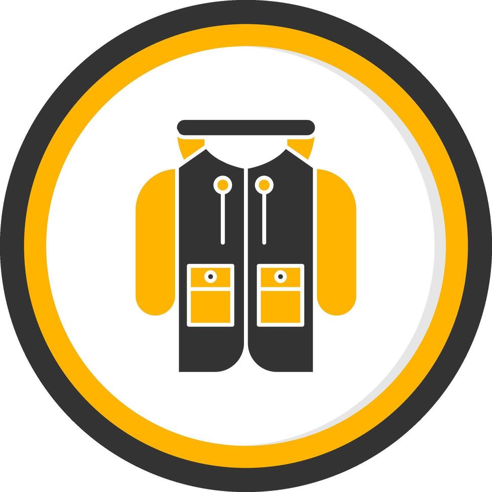 Rain Coat Glyph Two Color Circle Icon vector