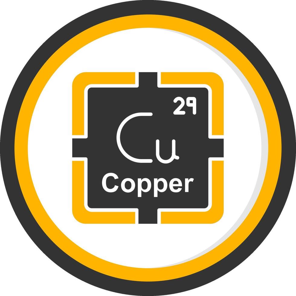 Copper Glyph Two Color Circle Icon vector