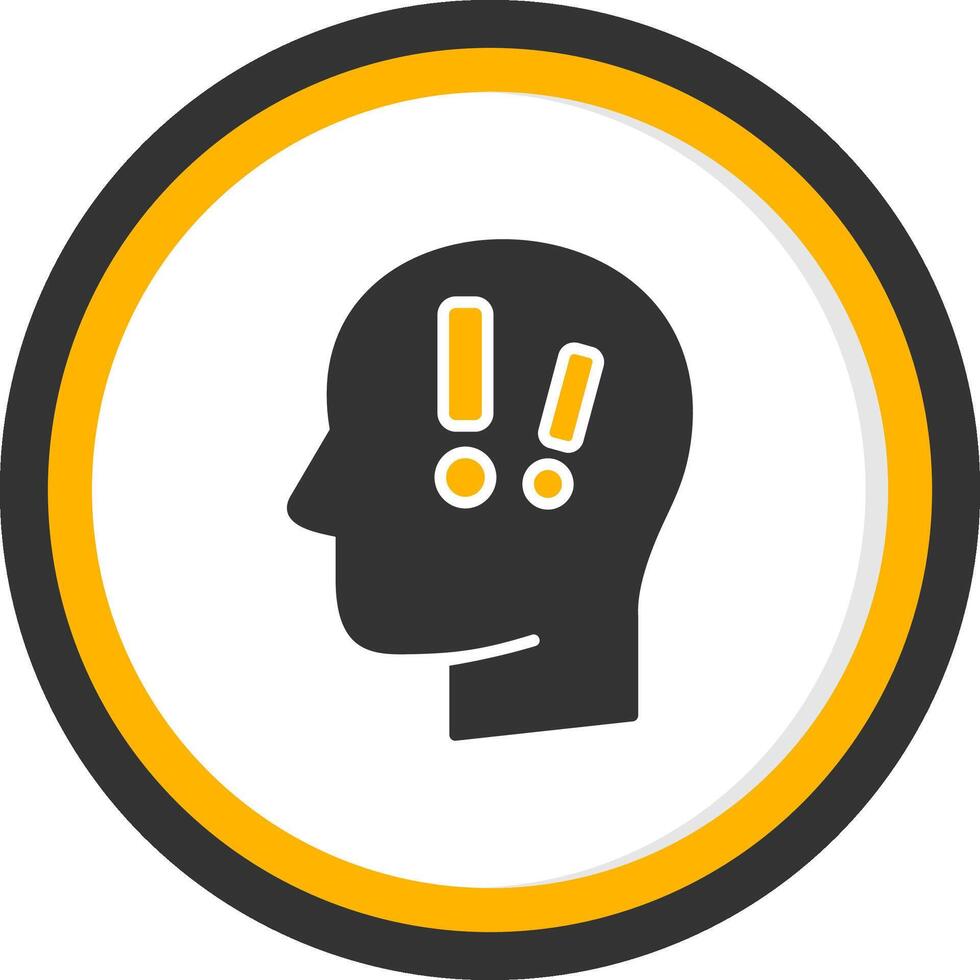 Distress Glyph Two Color Circle Icon vector