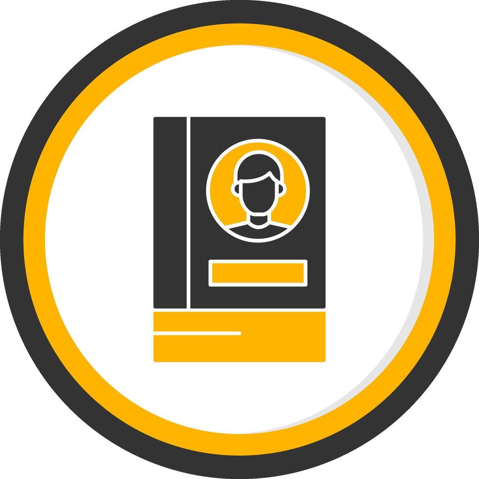 Address Book Glyph Two Color Circle Icon vector