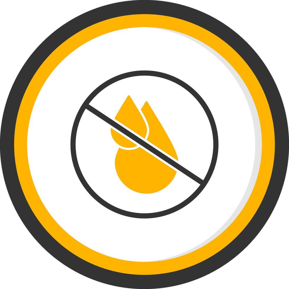 No Potable Glyph Two Color Circle Icon vector
