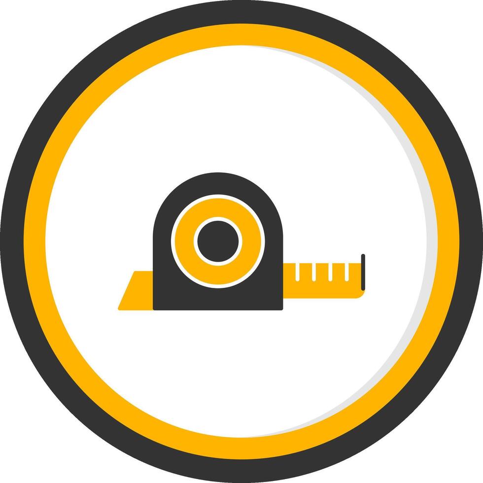 Measuring Tape Glyph Two Color Circle Icon vector