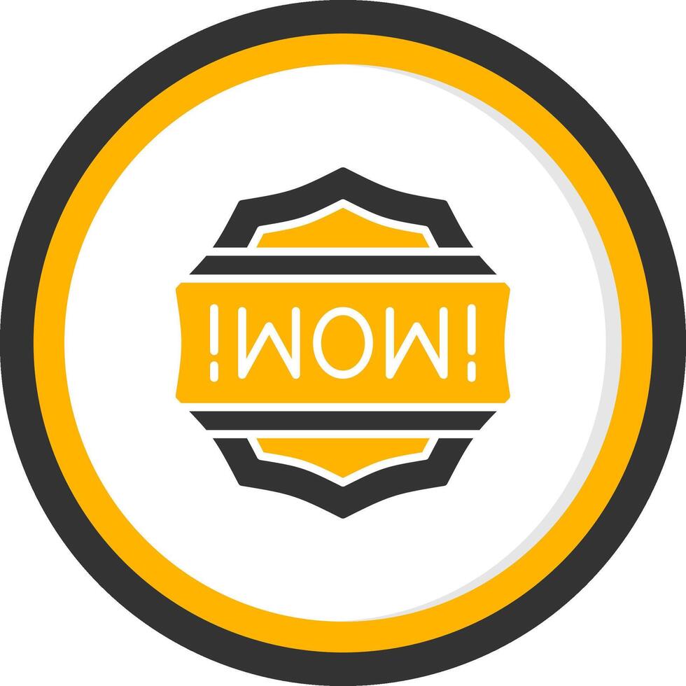 Wow Glyph Two Color Circle Icon vector