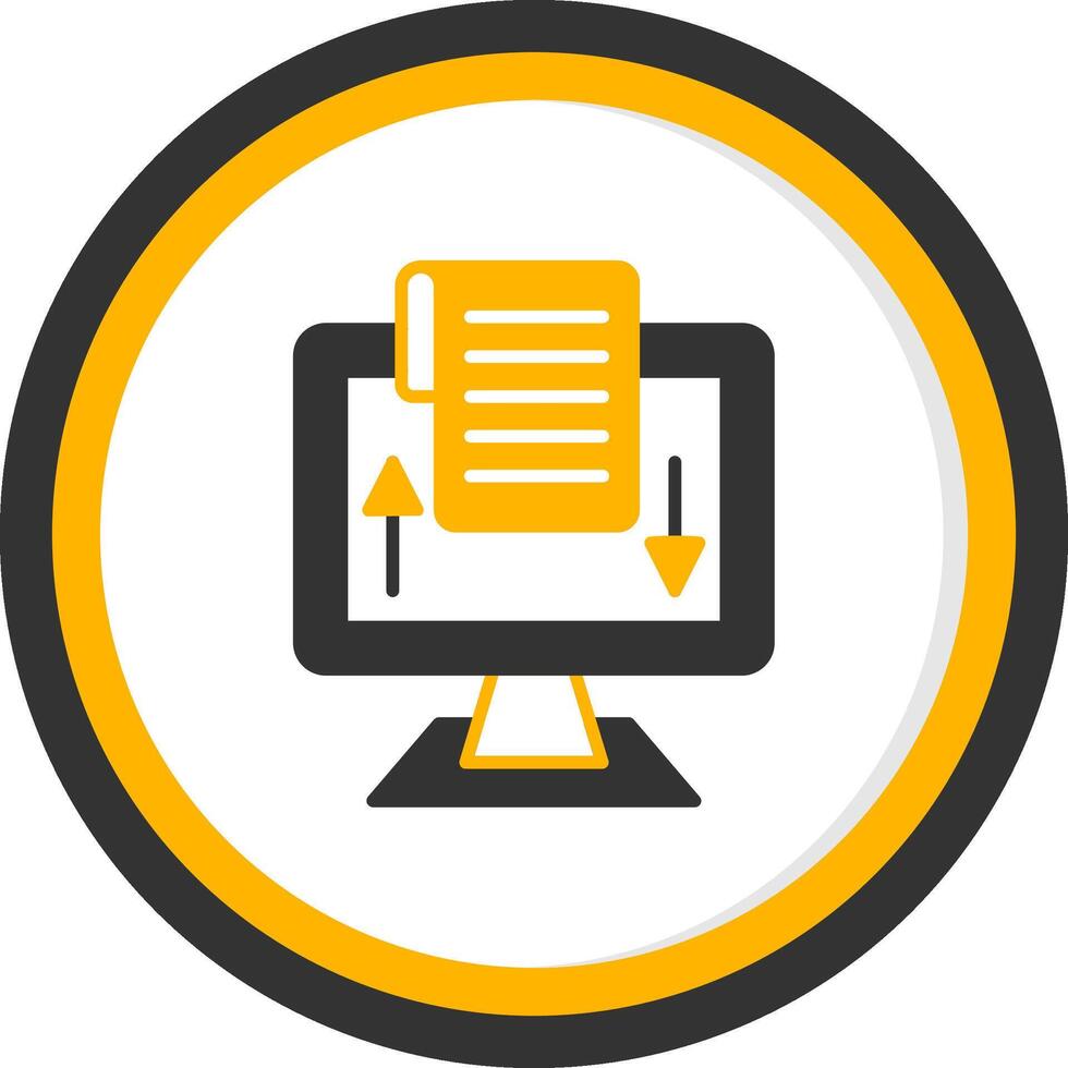 Digitalization Glyph Two Color Circle Icon vector